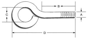 Drawing Of Eye Bolt Eye Bolts Nuts Supplier Eye Bolt Distributor U Bolt It Inc