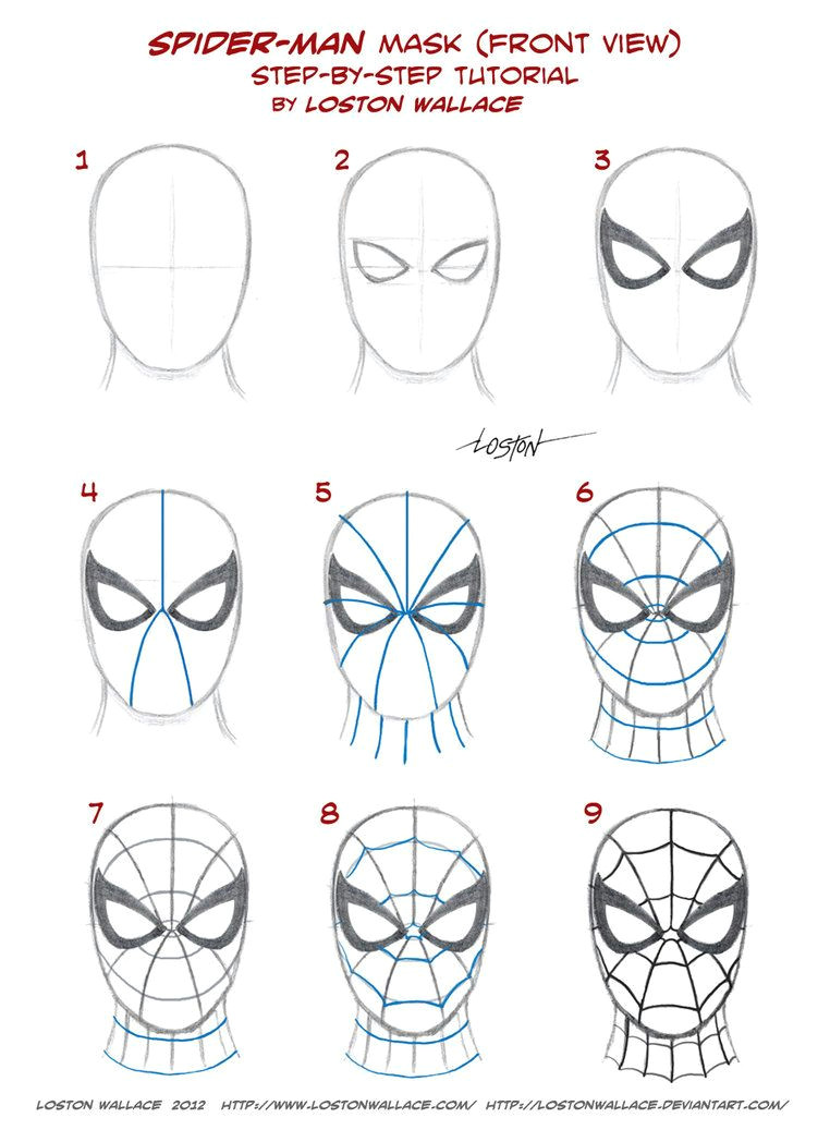 Drawing Of Eye Patch Spider Man S Mask Tutorial by Lostonwallace On Deviantart