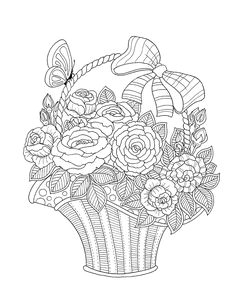 Drawing Of Flower Basket with Colour 560 Best Embroidery Baskets Images Embroidery Patterns Baskets