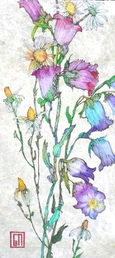 Drawing Of Flower Field 700 Best Art Watercolor Flowers Images Flower Watercolor