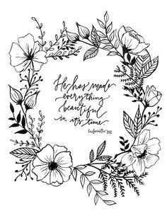 Drawing Of Flower Frame Line Drawing Flower Illustration Floral Bouquet Art