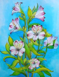 Drawing Of Flower Painting 71 Best Flower Paintings Images Flower Drawings Painting Flowers