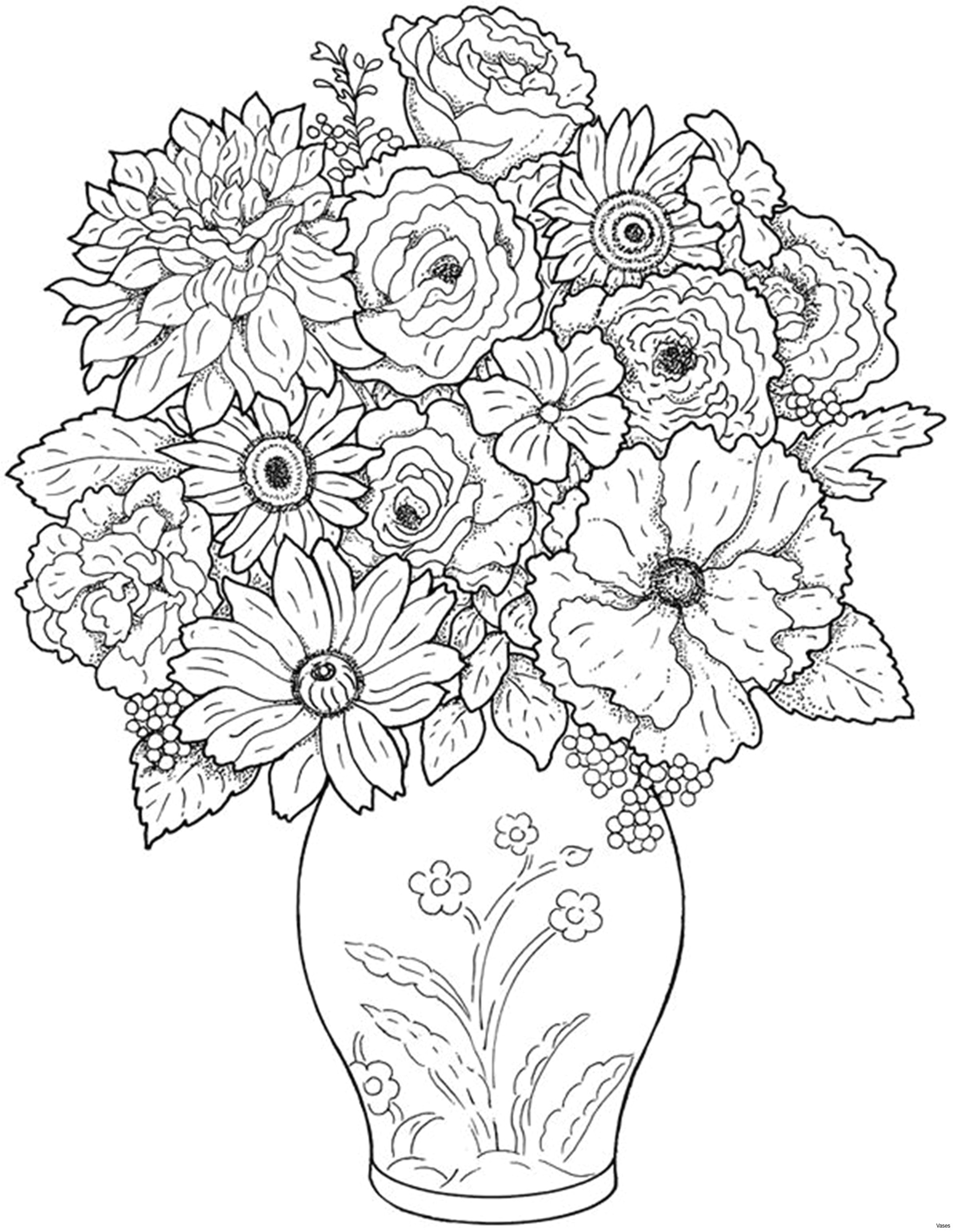 Drawing Of Flower Plant Www Colouring Pages Aua Ergewohnliche Cool Vases Flower Vase Coloring