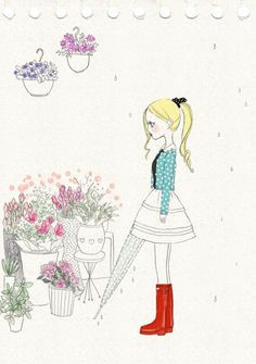 Drawing Of Flower Shop 216 Best Illustrations Her Garden Flower Shop Images Drawings