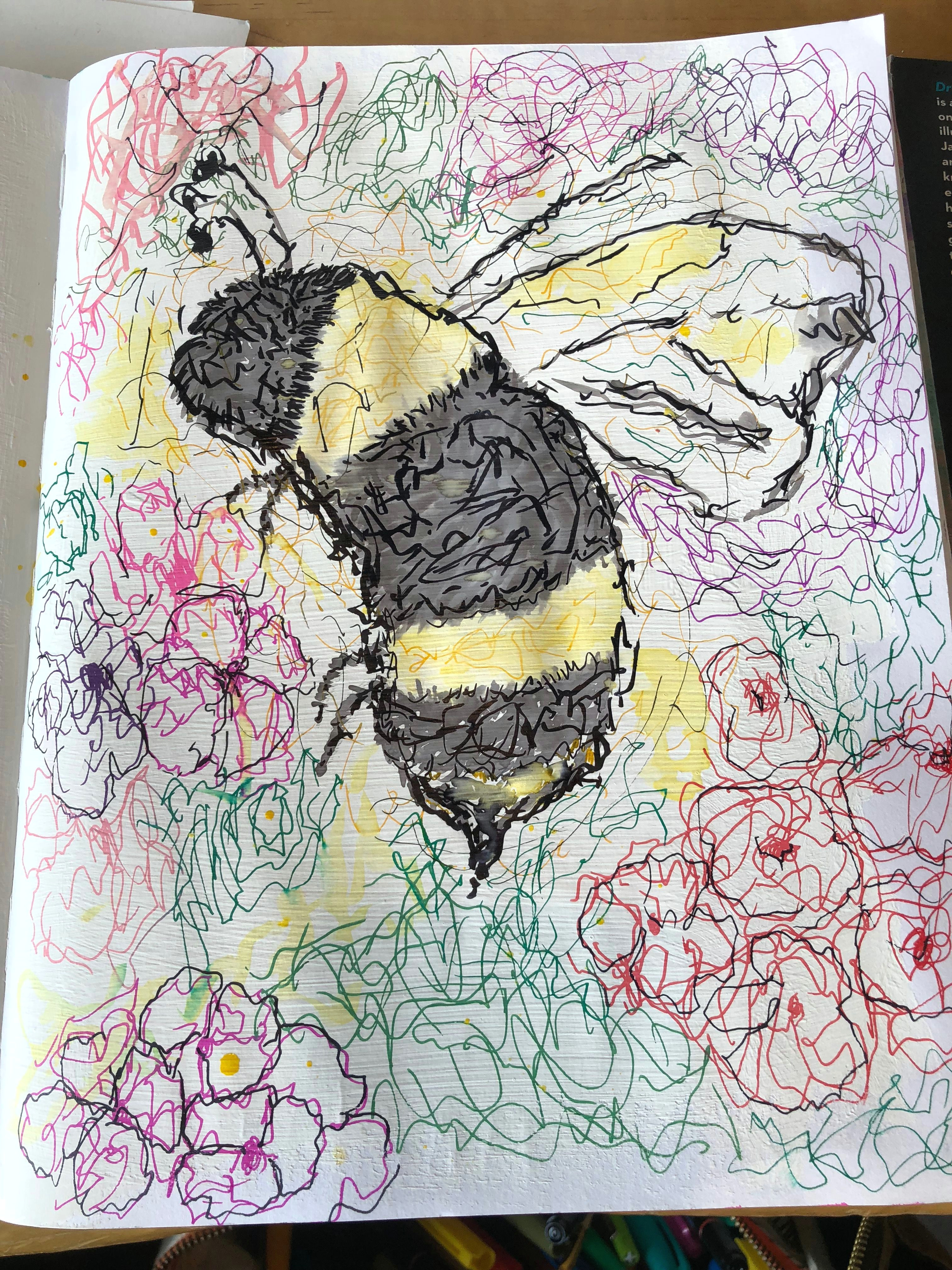 Drawing Of Flowers and Bees Artsy Doodles Bees and Flowers with Sharpie Artist S Loft