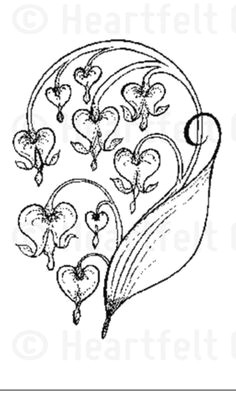 Drawing Of Flowers and Hearts Clipart Of A Retro Vintage Black and White Border Of Bleeding Heart