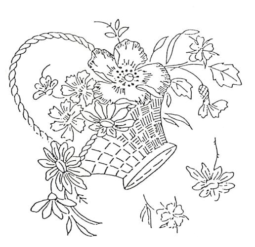 Drawing Of Flowers Basket Embroidery Patterns ornamenty Pinterest Embroidery Patterns