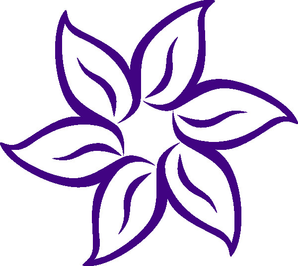 Drawing Of Flowers Cartoon Cartoon Flowers Clip Art Purple Flower Outline Clip Art Vector