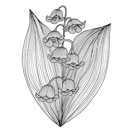 Drawing Of Flowers for Decoration Elegant Decorative Lily Od the Valley Flowers Design Element
