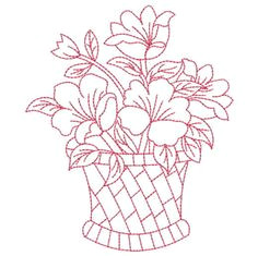 Drawing Of Flowers In Basket Flower Basket Drawing Floweryweb Dibujos Varios Pinterest