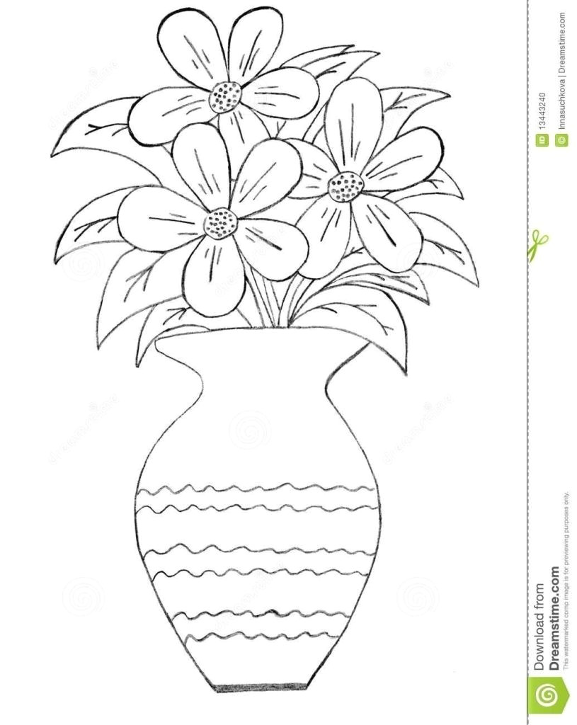 Drawing Of Flowers In Pot Draw the Flower Vase Vase Flower Vases Flowers Flower Pots