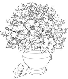 Drawing Of Flowers In Vase with Colour 143 Best Images to Color Floral butterflies Images Print