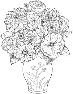 Drawing Of Flowers In Vase with Colour 215 Best Flower Sketch Images Images Flower Designs Drawing S