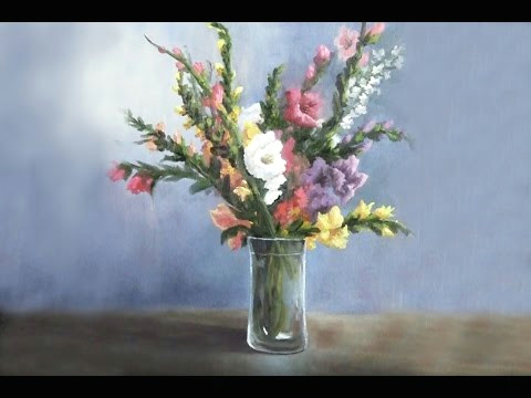 Drawing Of Flowers In Vase with Colour Gladiola Flowers In A Vase Paint with Kevin Hill Youtube