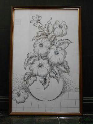 Drawing Of Flowers Pot Flowers In Pot Pencil Drawing Greatcraftgifts2 Sketching In