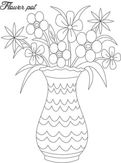 Drawing Of Flowers Pot How to Draw A Beautiful Flower Vase Pictures for Kids to Draw