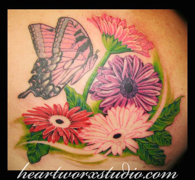 Drawing Of Gerbera Flower Gerbera Daisy Tattoo Designs Gerbera Daisy N butterfly Tattoo