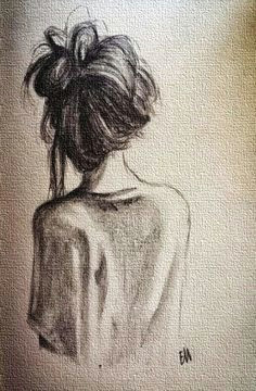 Drawing Of Girl Back Side Image Result for Woman From Side Drawing Short Hair Face