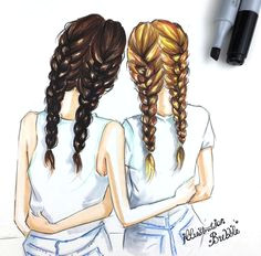 Drawing Of Girl Best Friends 69 Best Best Friends forever Images Best Friend Drawings
