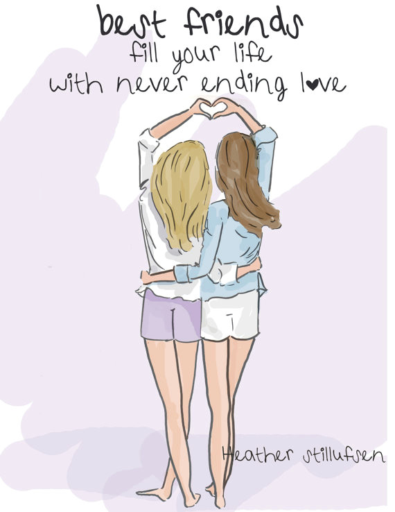 Drawing Of Girl Best Friends Best Friend Quotes Cards for Friends Cards for Sisters Cards