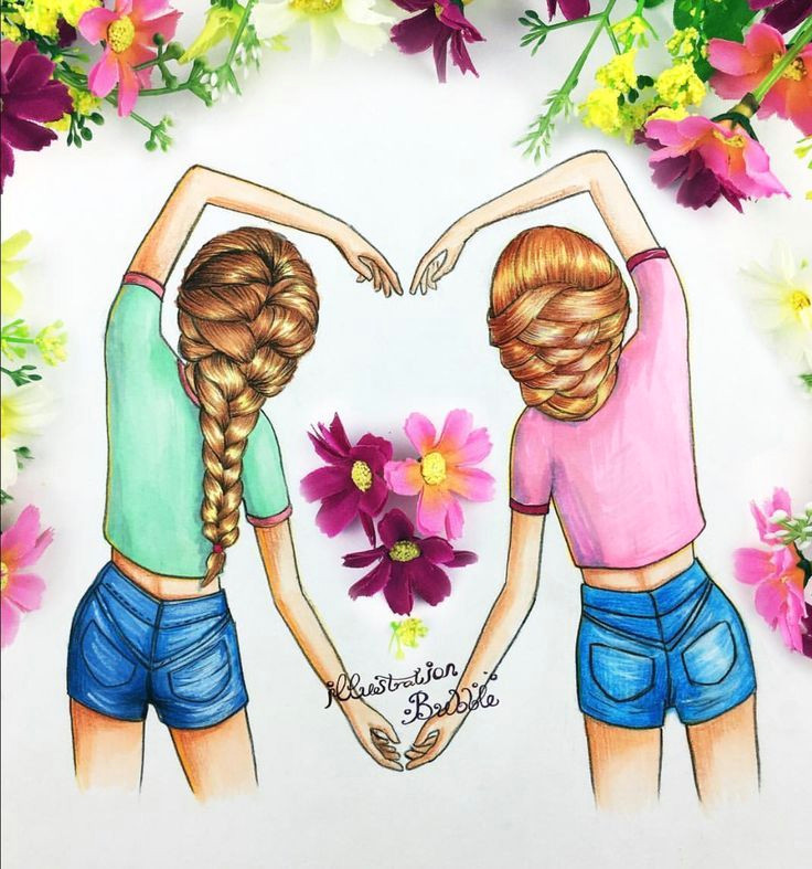 Drawing Of Girl Best Friends Pin by Laura Reiff On Cute In 2019 Bff Drawings Drawings Best