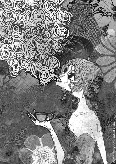 Drawing Of Girl Blowing Smoke Blowing Smoke Tumblr Grunge Pinterest Drawings Art and Tea