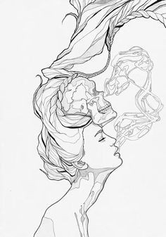 Drawing Of Girl Blowing Smoke Tattoo Weed Girl Smoking Drawing