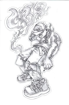 Drawing Of Girl Blowing Smoke Tattoo Weed Girl Smoking Drawing