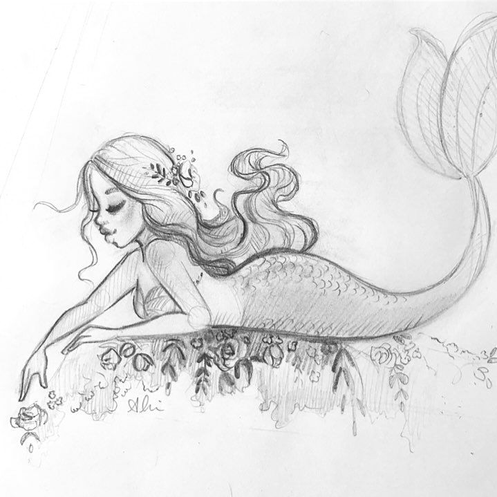 Drawing Of Girl Daydreaming Pin by Angie Garcia On Mermaids Mermaid Art Mermaid Fantasy Art
