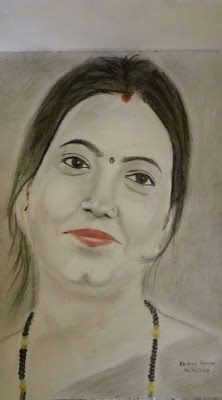 Drawing Of Girl Doctor Dr Jyoti Kumari Bhagalpur Color Pencil Drawing Of Indian Woman by