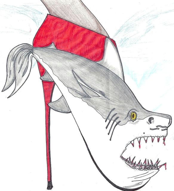 Drawing Of Girl Dreaming Paper Doll Eve A Girl Dreams Shark Stiletto Illustration and Free