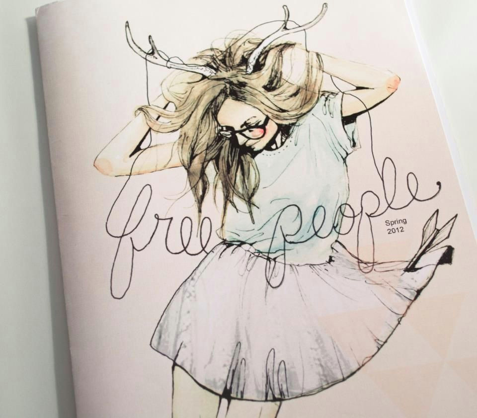 Drawing Of Girl Fashion Art Deer Drawing Fashion Fashion Illustration Free People Girl