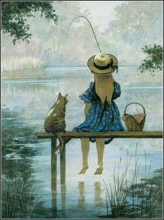 Drawing Of Girl Fishing 105 Best Gone Fishin Images Fishing Drawings Fish Art