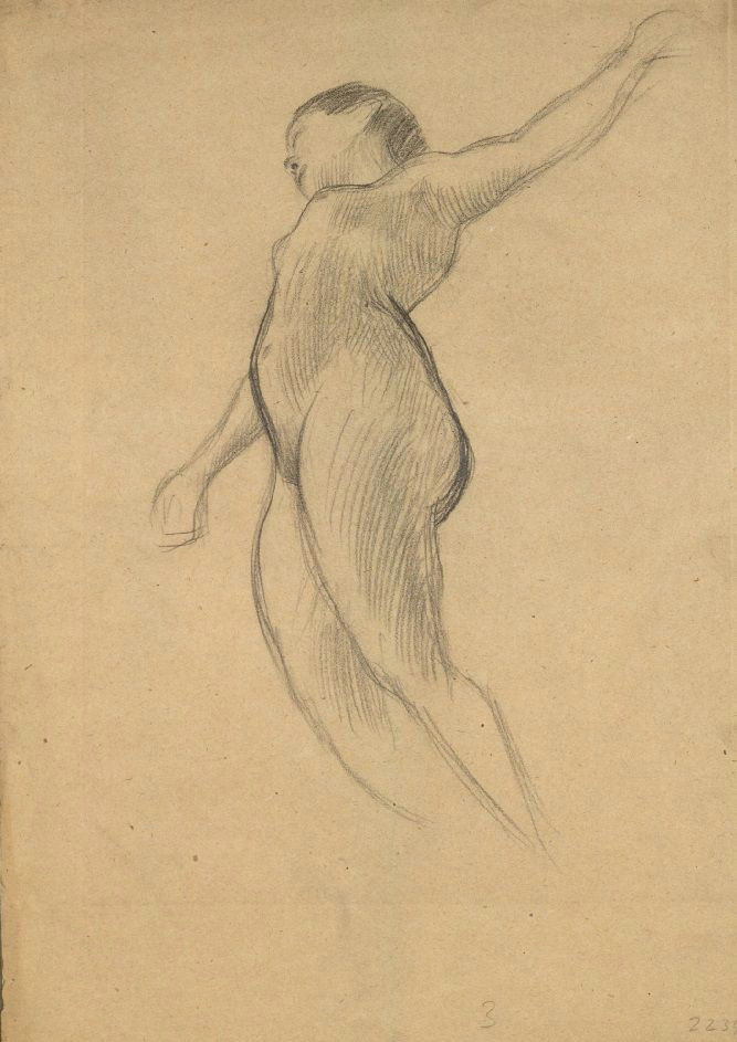 Drawing Of Girl Floating Gustav Klimt Schwebende Im Profil Studie Fur Die A Lskizze Fur