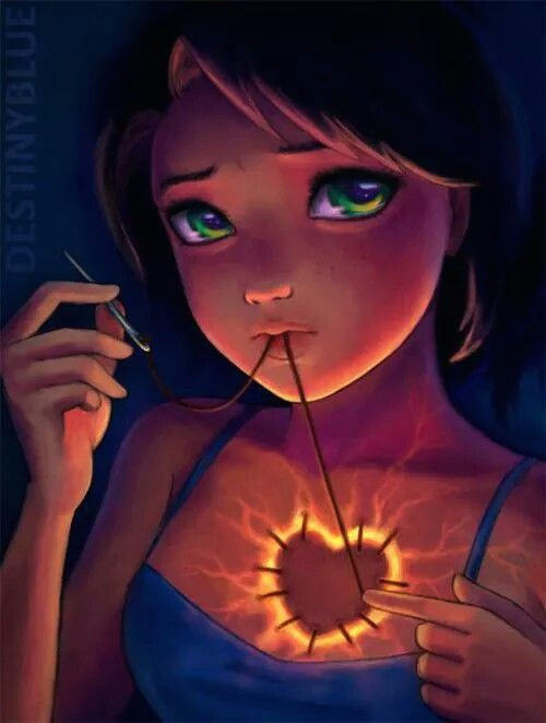 Drawing Of Girl Heart Broken Broken Heart Broken Heart Anime Art Art Drawings