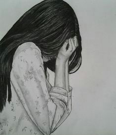 Drawing Of Girl Heart Broken Sad Girl Drawing