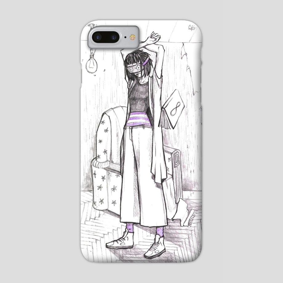 Drawing Of Girl Holding Phone Girl In the Room A Phone Case by Olexa Polumiya Inprnt