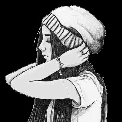 Drawing Of Girl In Beanie Girl Drawing Sketch Hat Pretty Image 718860 On Favim Com