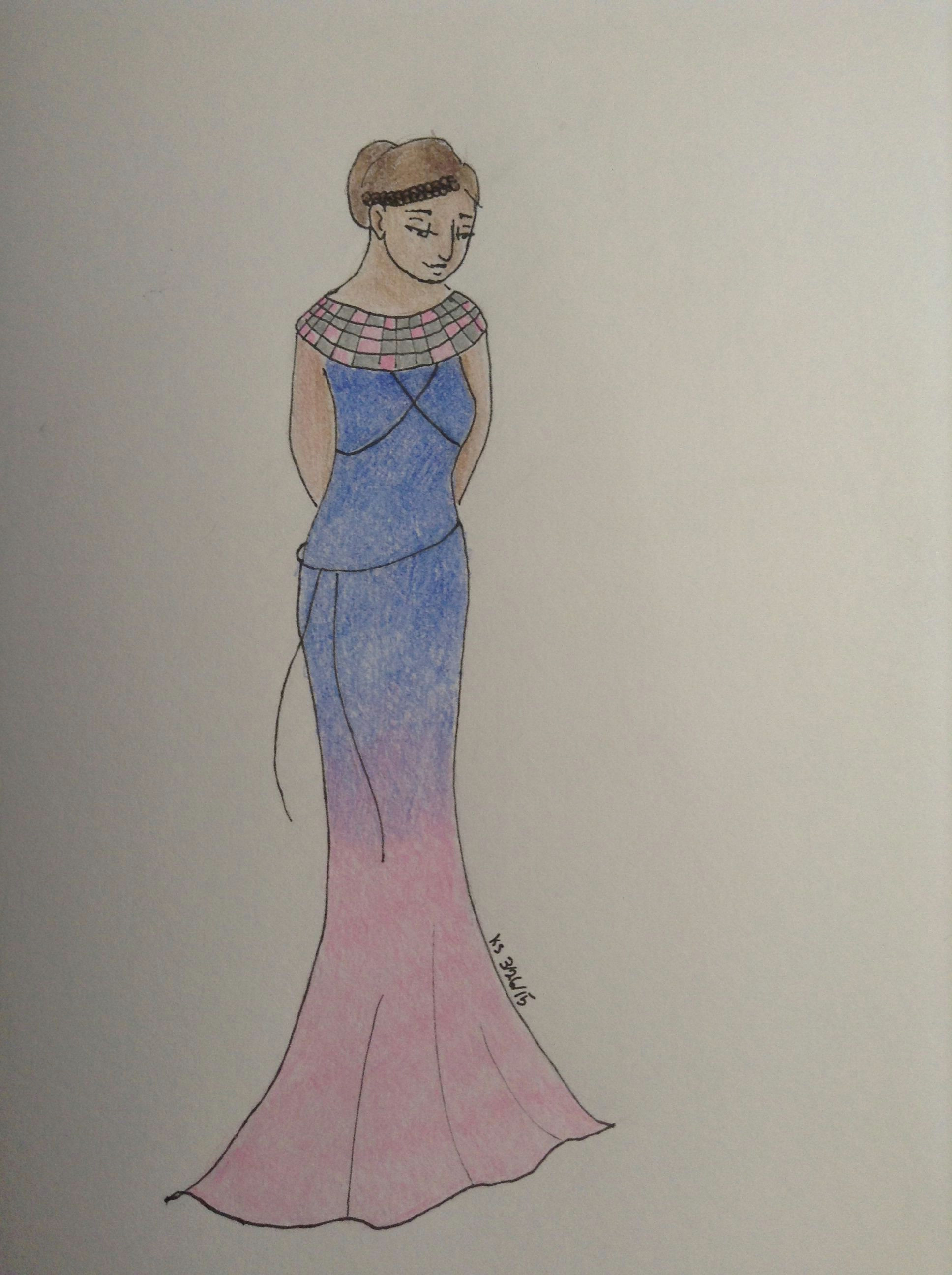 Drawing Of Girl In Blue Dress A Girl In A Dress I Designed Also Thanks to Those who Helped with