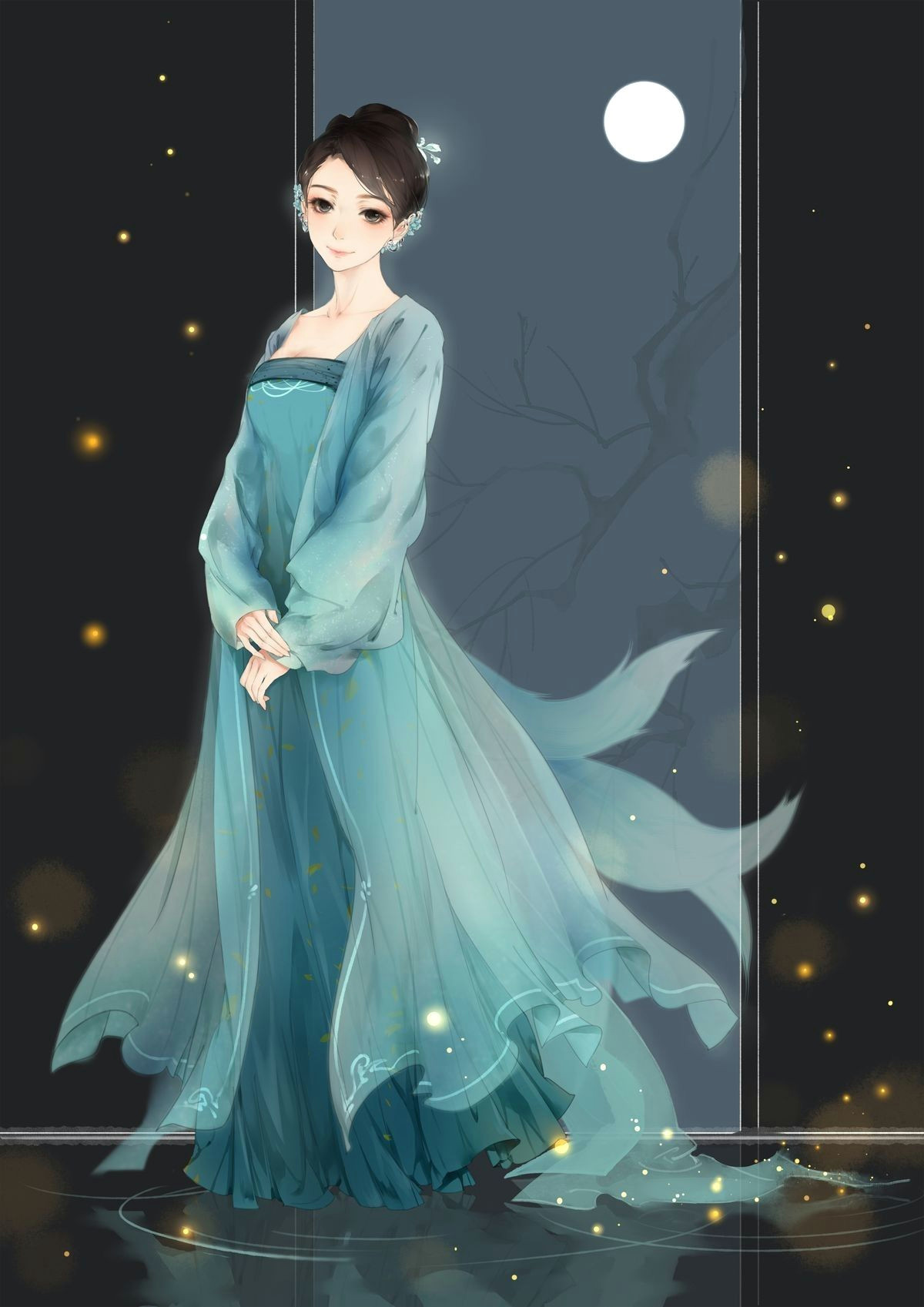 Drawing Of Girl In Blue Dress Pin by Ava On Picture E C Aoo Pinterest Chinese Art Art and