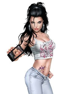 Drawing Of Girl In Crop top Keith Garvey Art Keith Garvey Art A Art Fantasy Art Pin Up Art