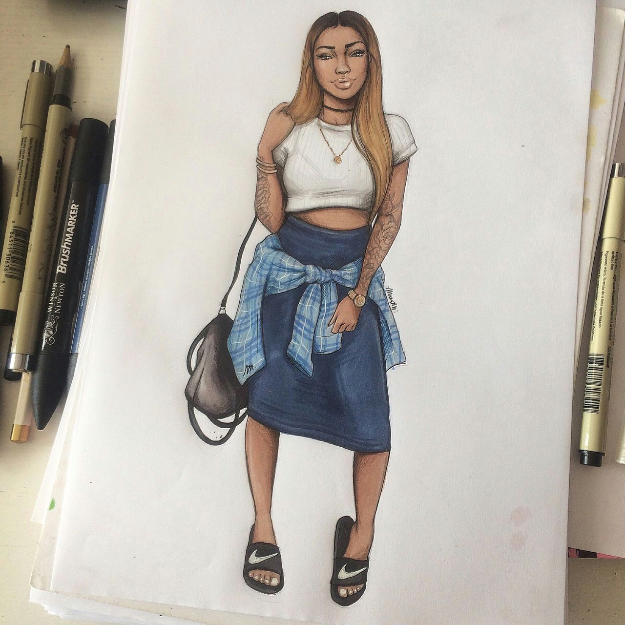 Drawing Of Girl In Crop top Natalia Madej Illustrations Photo Art People In 2019 Pinterest