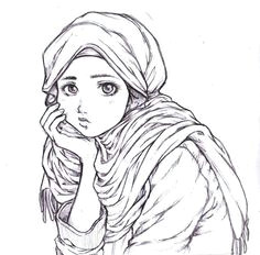 Drawing Of Girl In Hijab 126 Best Art Hijab Drawings Illustrations Images Hijab Drawing