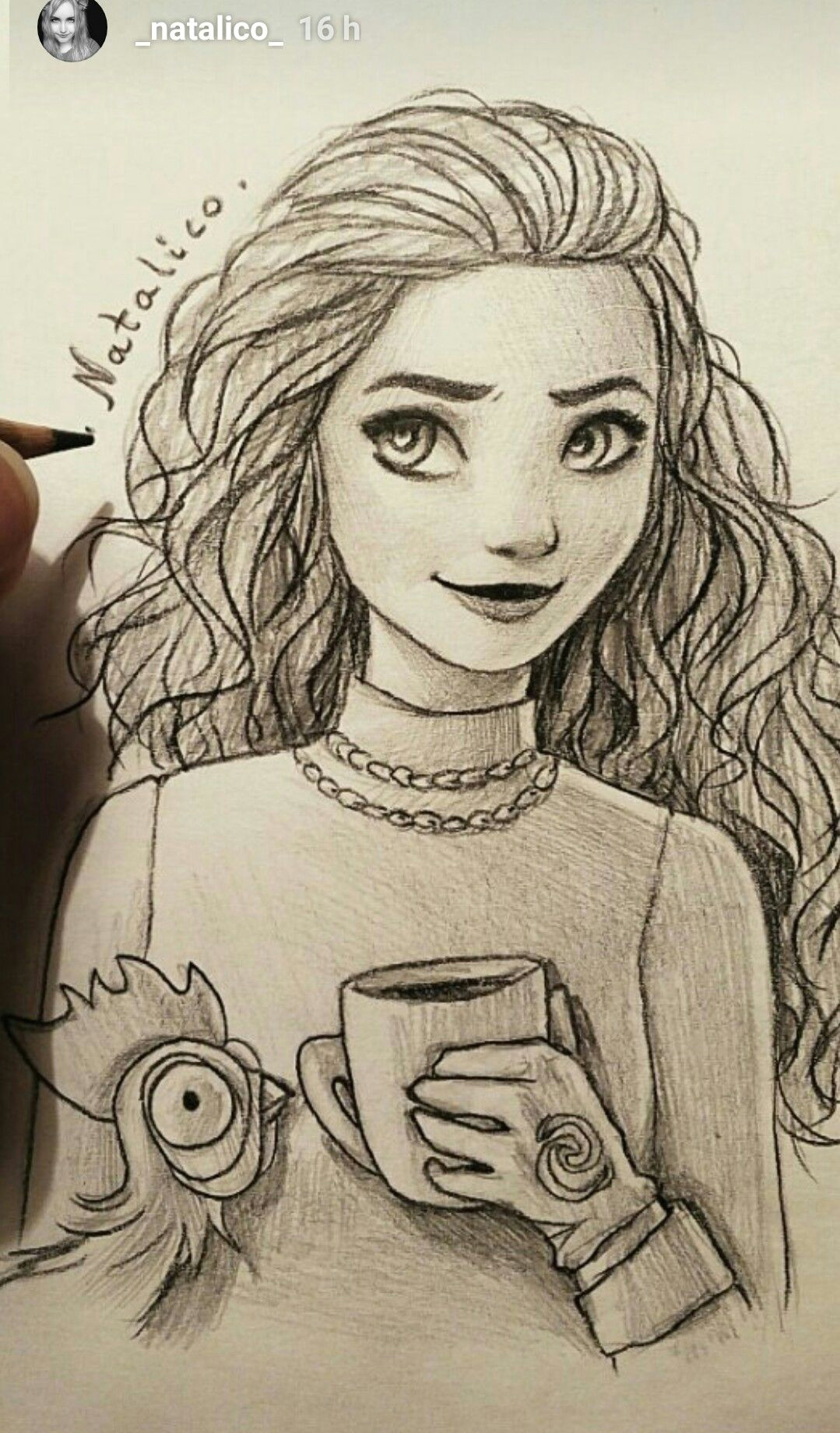 Drawing Of Girl In Love Moana by Natalico Ig Natalico In Love with This Draw