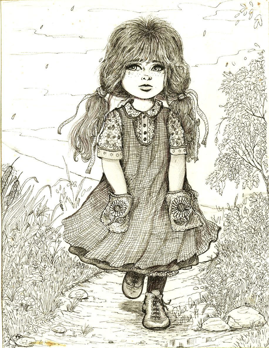 Drawing Of Girl In Rain Girl by Pilar Childrens Illustration by Pilar Agrelo Pinterest