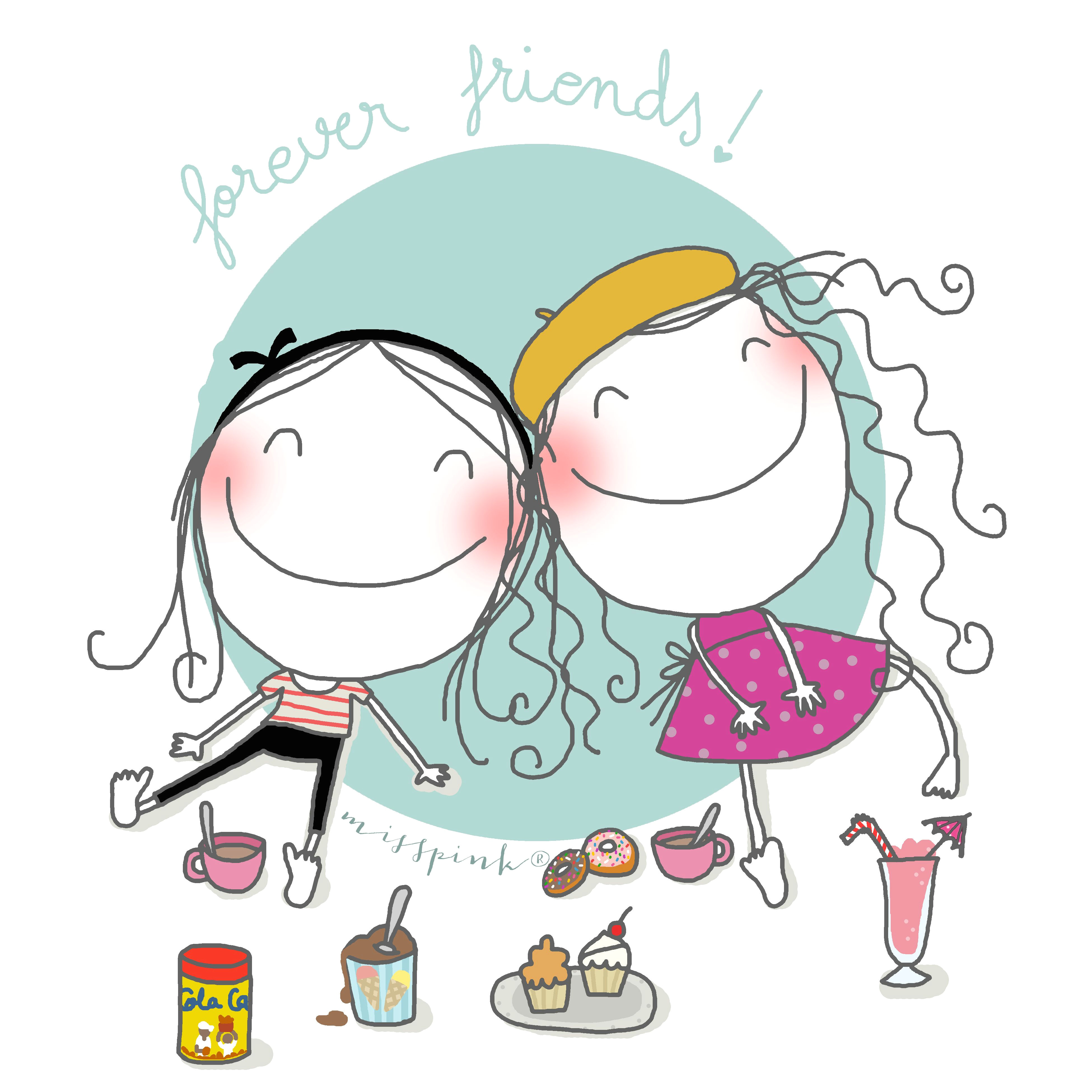 Drawing Of Girl Laughing forever Friends by Misspink Www Misspink Es Frases Pinterest