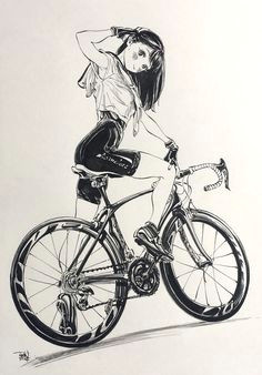 Drawing Of Girl On Bike 66 Best Cycling Images In 2019 Bicycle Art Bike Art Road Racer Bike
