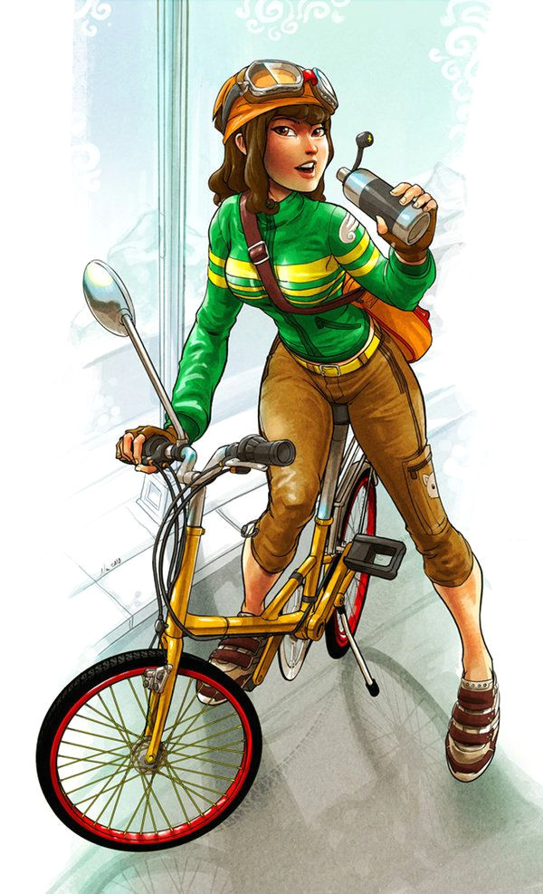 Drawing Of Girl On Bike Commission Sue by Robotnicc On Deviantart Cycling Culture