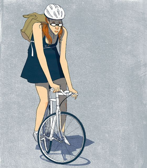 Drawing Of Girl On Bike Girl On Bike by Conjunto Universo Bikingillustration Motorcycle