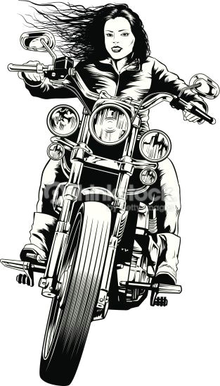 Drawing Of Girl On Motorcycle Biker Chick Vector Id476249737 313a 548 Z G M Biker Motorcycle